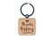 Thanks for Popping By Engraved Wood Square Keychain Tag Charm